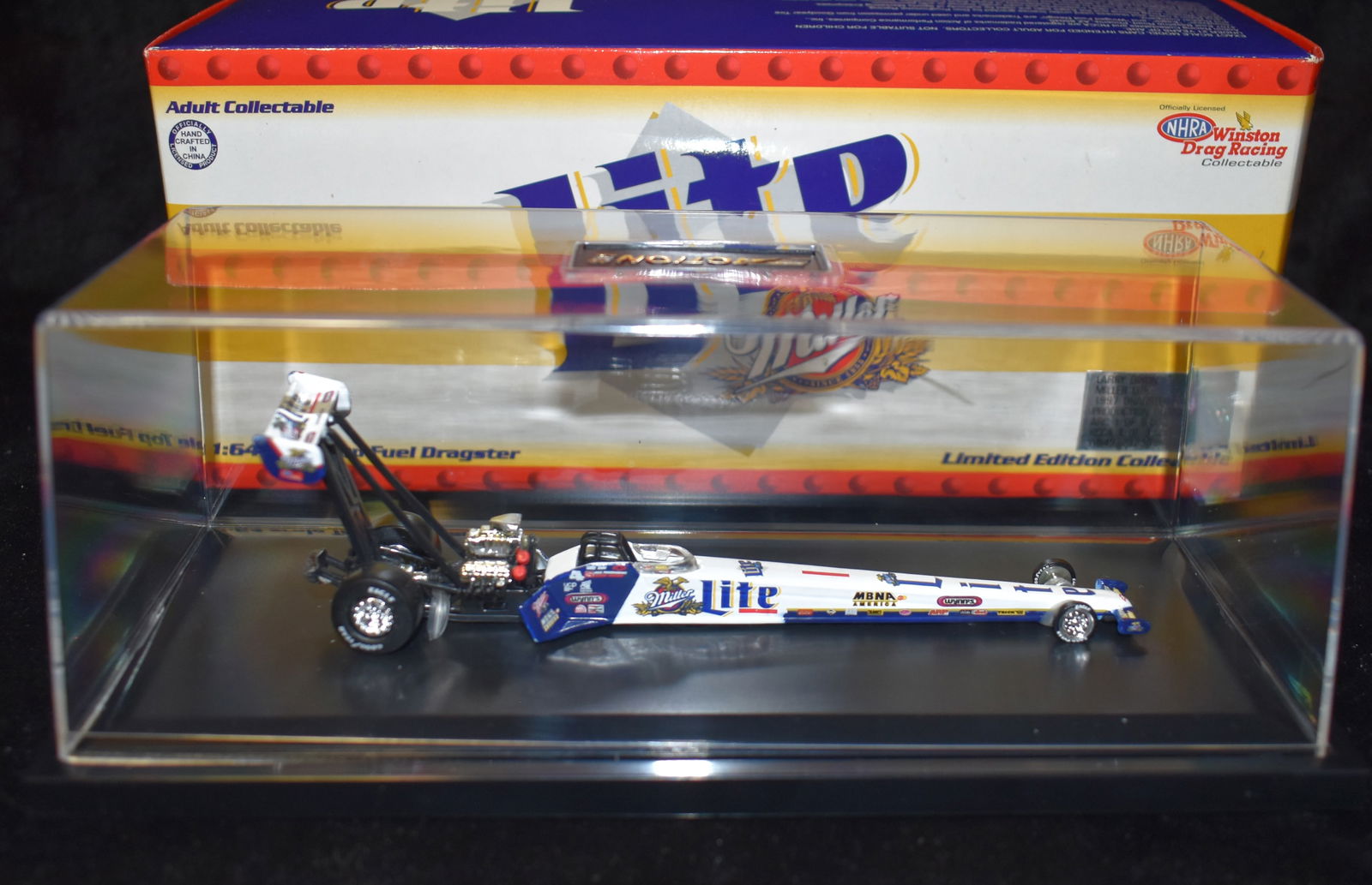 1/64 Action Racing Larry Dickson Miller Light Dragster NHRA Diecast w/ Stand Case (1 of 4)