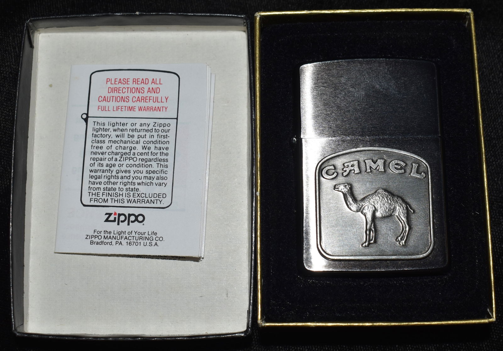 Camel Zippoライター 【非売品】Made in USA Camel Brass Metal Zippo 1993 Mint Rare | eBay
