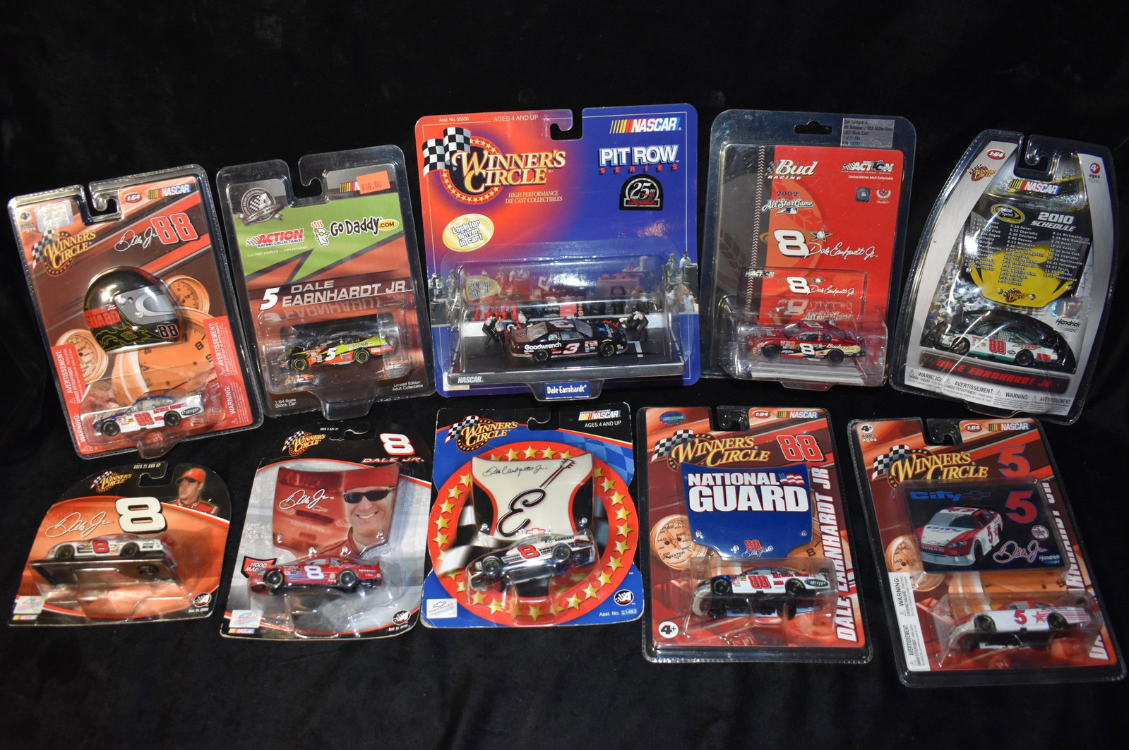 10 Dale Earnhart Jr 1:64 Scale Diecast Race Cars NIB 1998 to 2010: 10 Dale Earnhart Jr 1:64 Scale Diecast Race Cars NIB 1998 to 2010