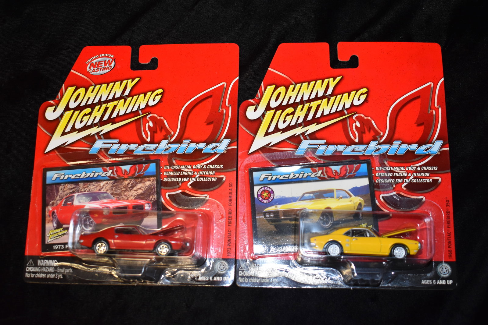 2004 Johnny Lightning 1968 Firebird & 1973 Firebird (Lot of 2) NIB: 2004 Johnny Lightning 1968 Firebird & 1973 Firebird (Lot of 2) NIB. 2 of 20 from the 2004 Firebird Series. 1:64 Scale Diecast Cars. New old stock.