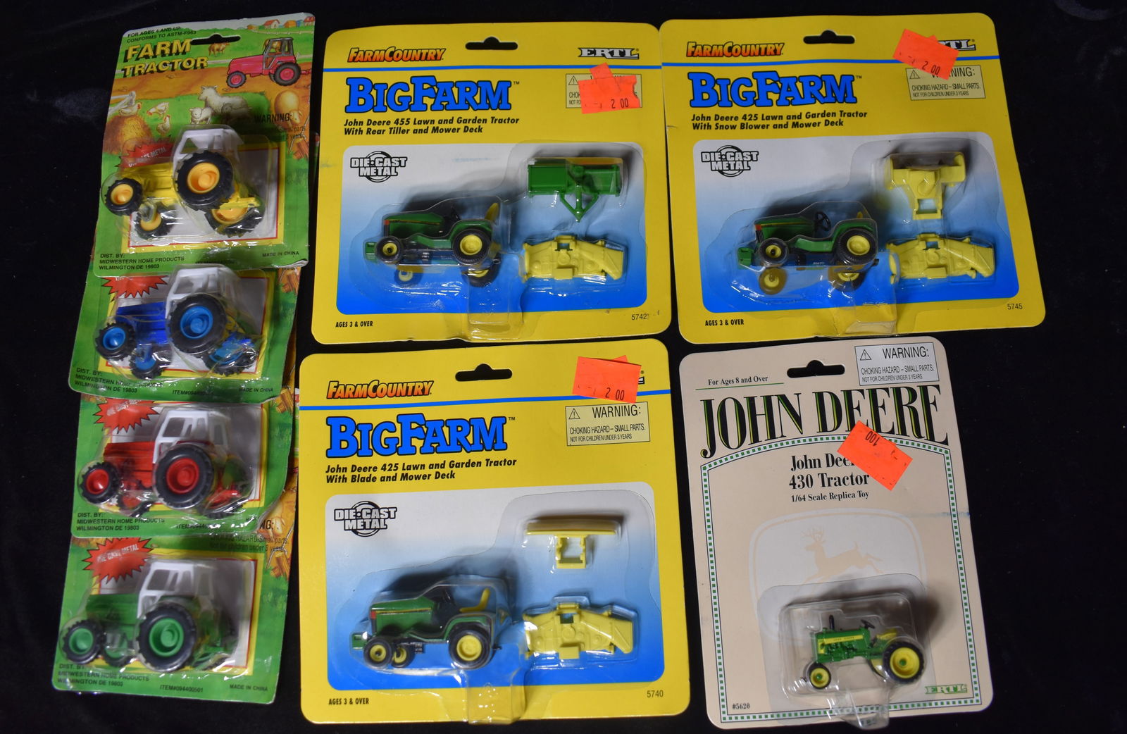 9 Vintage Tractors (1990's) - John Deere, ERTL (1 of 4)