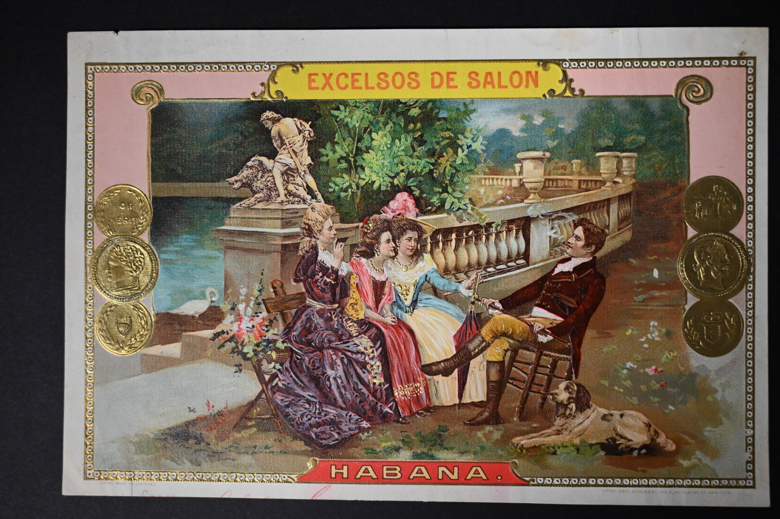 Excelsos De Salon Vintage Cigar Label Stone Lithograph Art Dated from the late 1800's to early (1 of 2)