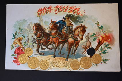 Our Flyer Vintage Cigar Label Stone Lithograph Art Dated from the late 1800's to early 1900's. (1 of 2)