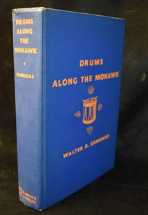 1937 Drums Along the Mohawk by Walter Edmonds: Drums Along the Mohawk by Edmonds, Walter D. Published by Little Brown & Company, 1937. Very good + Condition Hardback. Very minor tare at top of spine. Dustcover is very worn but has served its purpo