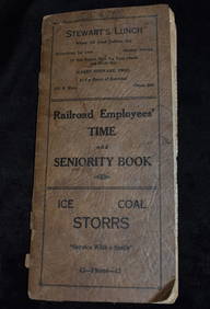 Circa 1930 Railroad Employees Hand-book Seniority List and Time Book - Hannibal, Missouri (1 of 6)