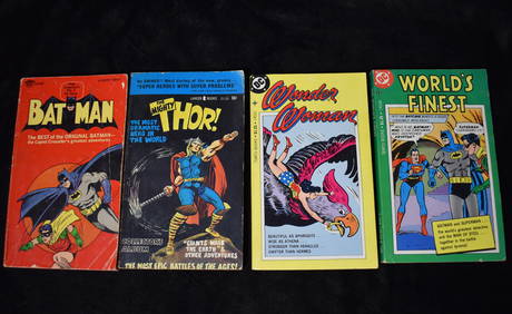 4 1960's-1970's Superhero Books Thor, Batman, Wonder Woman and Superman (1 of 7)