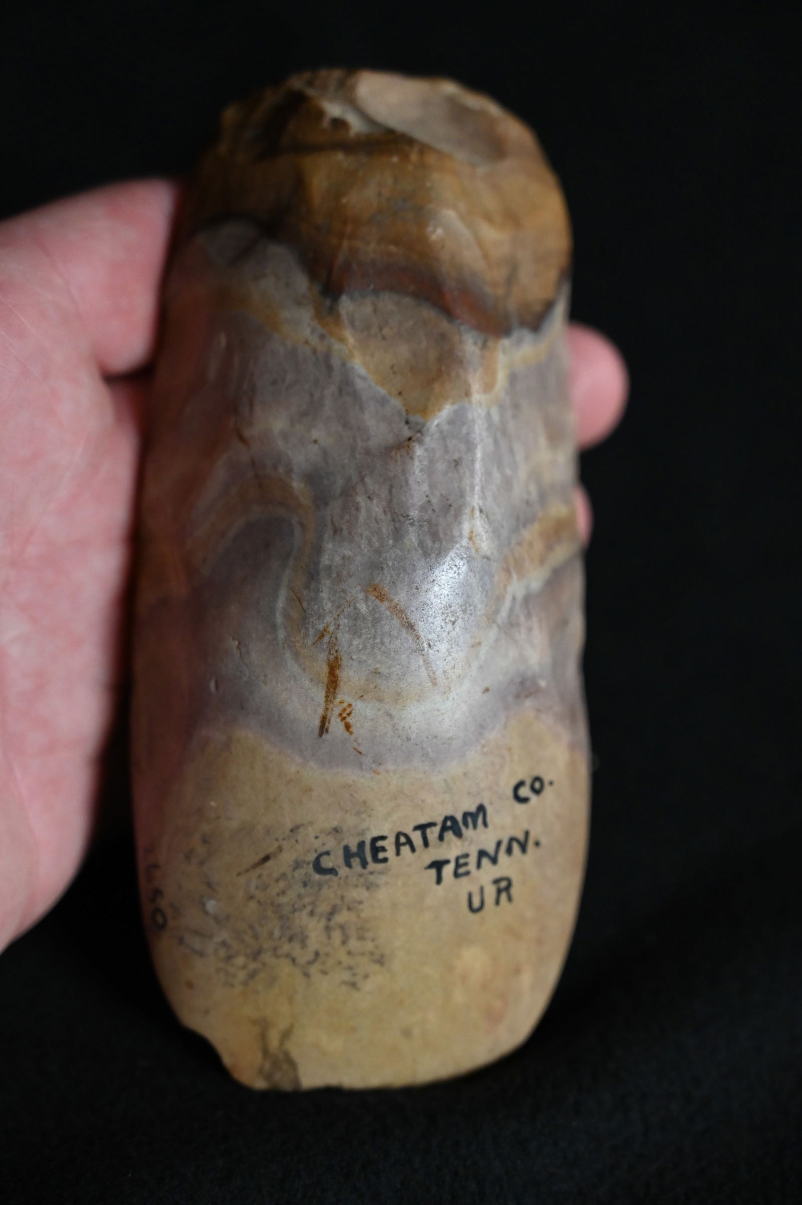 5 5/8" Heavily Polished Horse Creek Chert Adz Found in Cheatam Co. Tennessee Ex Brandon Vanderver, (1 of 10)