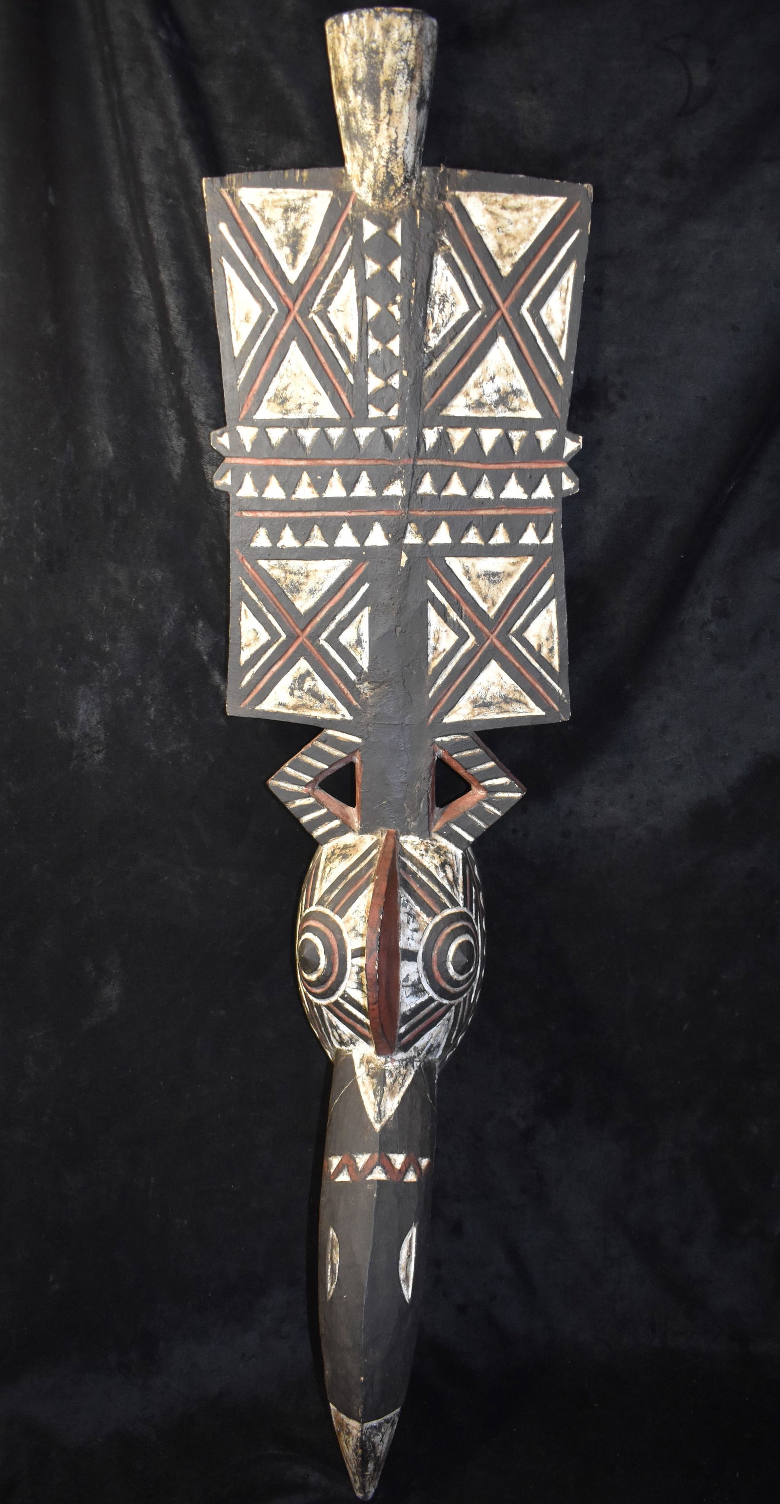 RARE 43" Burkina Faso Gurunsi Plank Hornbill Bird Mask - Mid Century or Older (1 of 15)