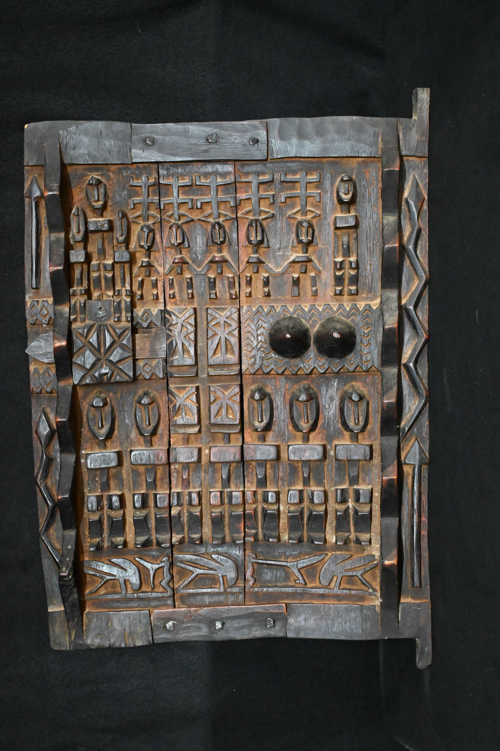 Dogon Miniature Wood Door From Mali 18 3/4" x 26 5/8".  Each Dogon Hand Carved Door tells a (1 of 14)