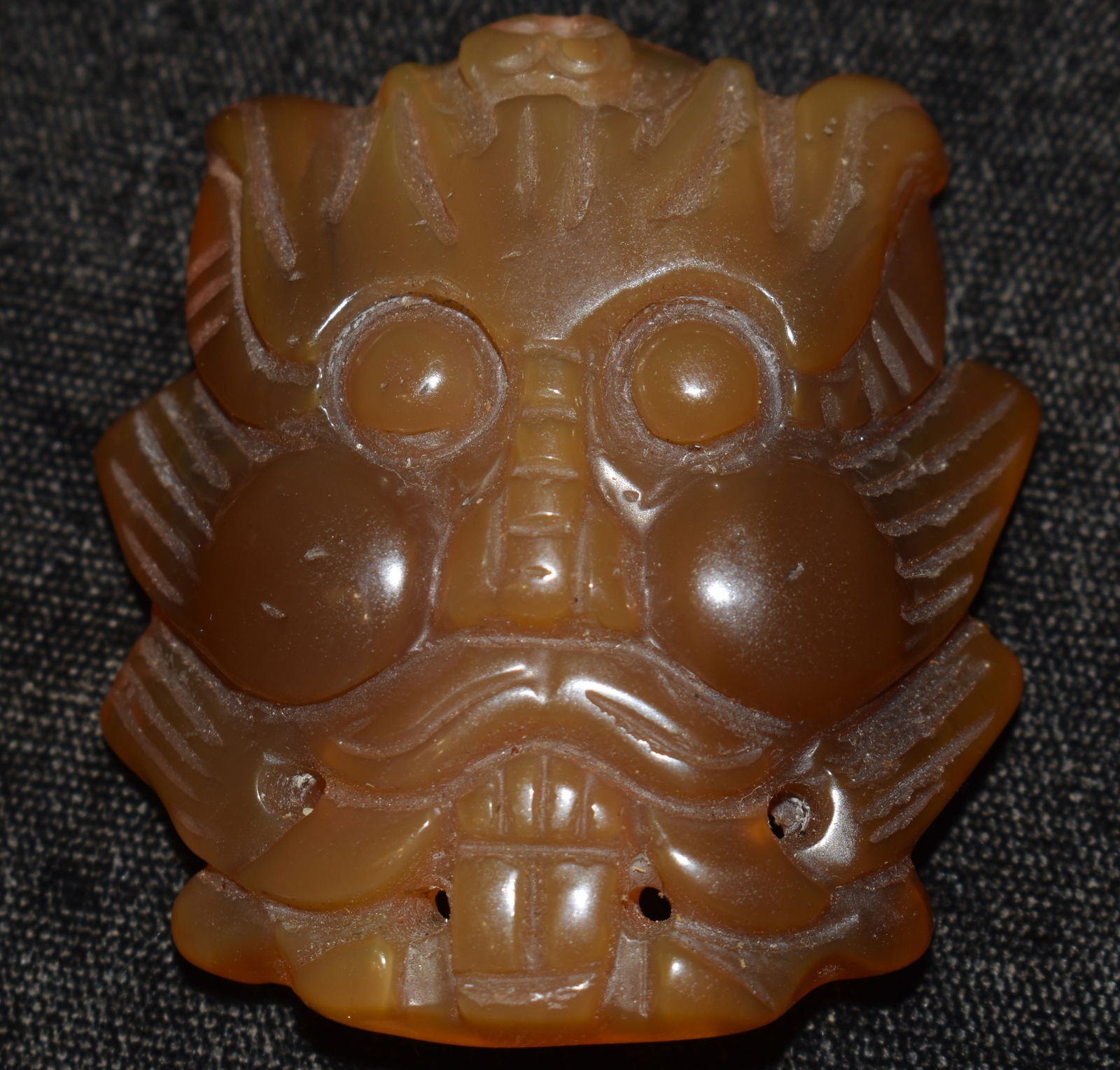 2" Ornate Agate Dragon Face Neolithic Pendant Hongshan Culture 5000 BC to 300 AD (1 of 8)