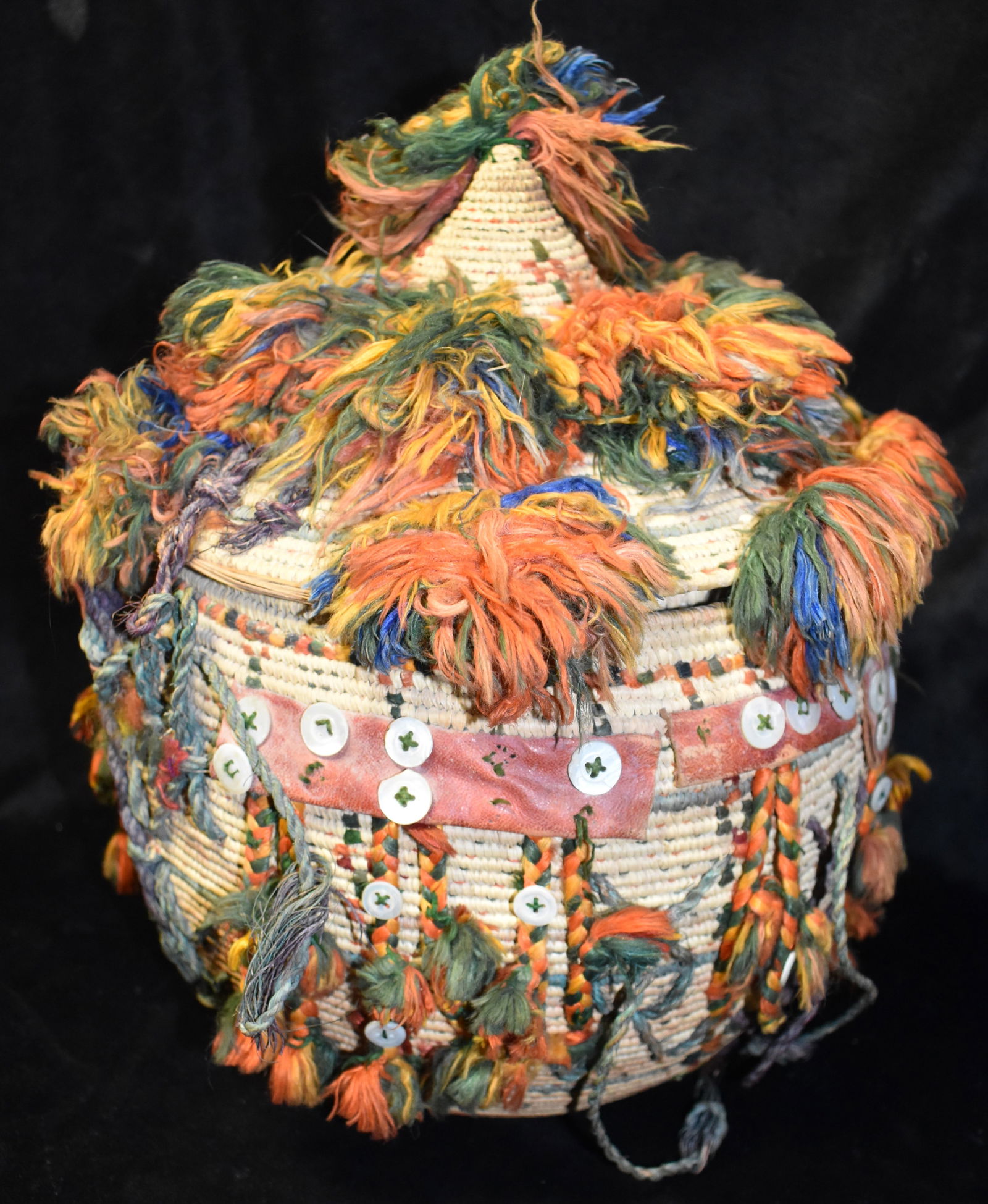 Mid Century Ornate Egyptian Nomad Wedding Basket from Siwa Oasis in Africa (1 of 14)
