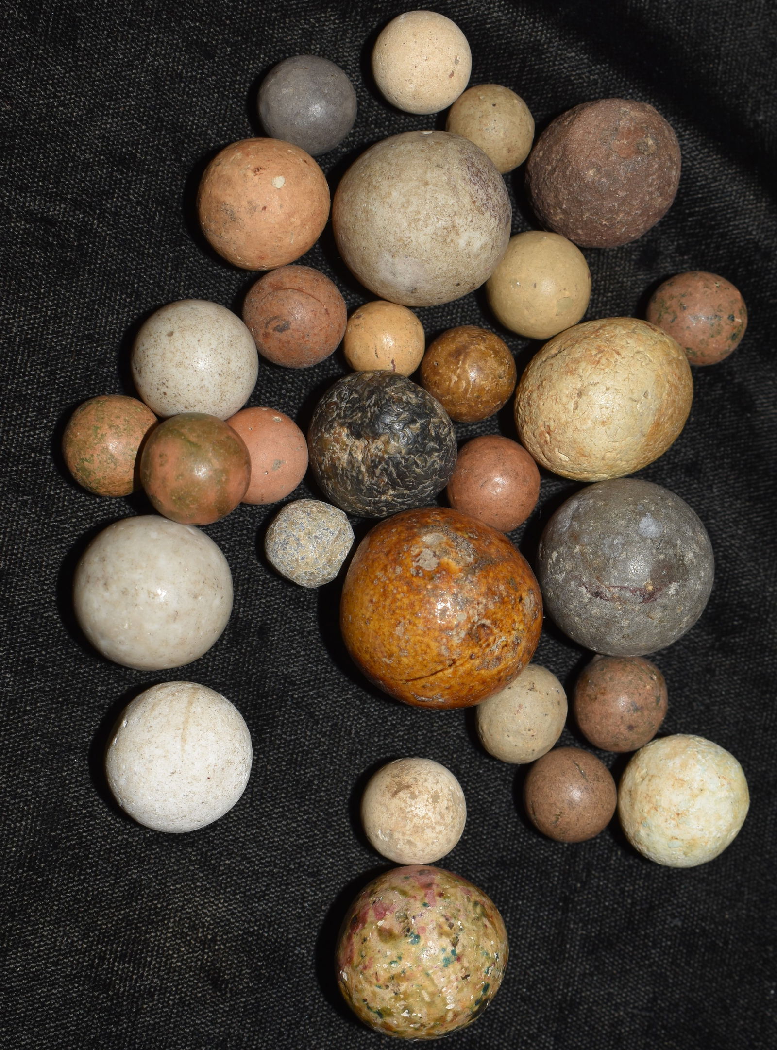 Collection of Old Bennington, Stone and Clay Marbles from the 1800's (1 of 8)