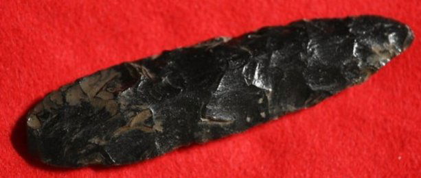 5 3/4" Obsidian Cascade Knife Found by Venn Keeling in Lake Co. California on or near Bartlett (1 of 9)