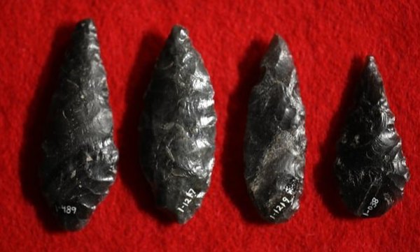 4 Obsidian Cascade Arrowheads Longest is 2 5/8" Found by Venn Keeling in Lake Co. California on or (1 of 7)