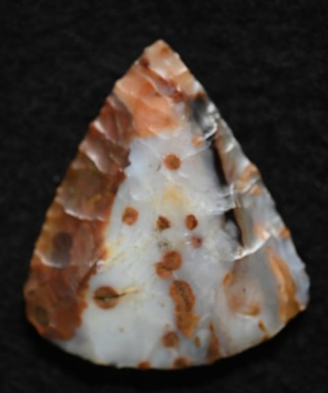 1 3/4" Agate Atlatl Valley Triangular Found in Oregon Ex: Walt McIntyre Collection. (1 of 9)