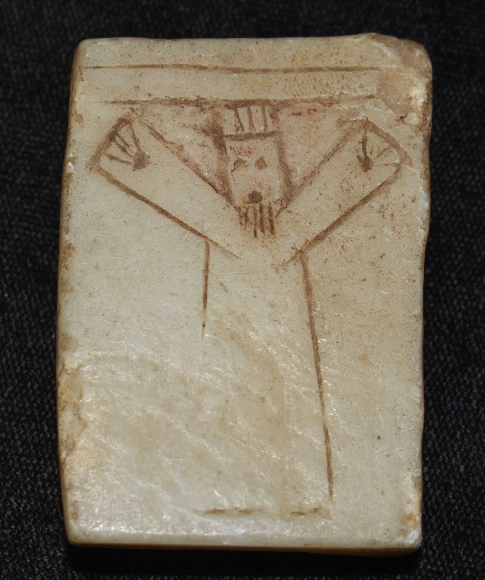 2 1/16" Proto-Historic Marble Jesus Engraving found in Peru (1 of 5)