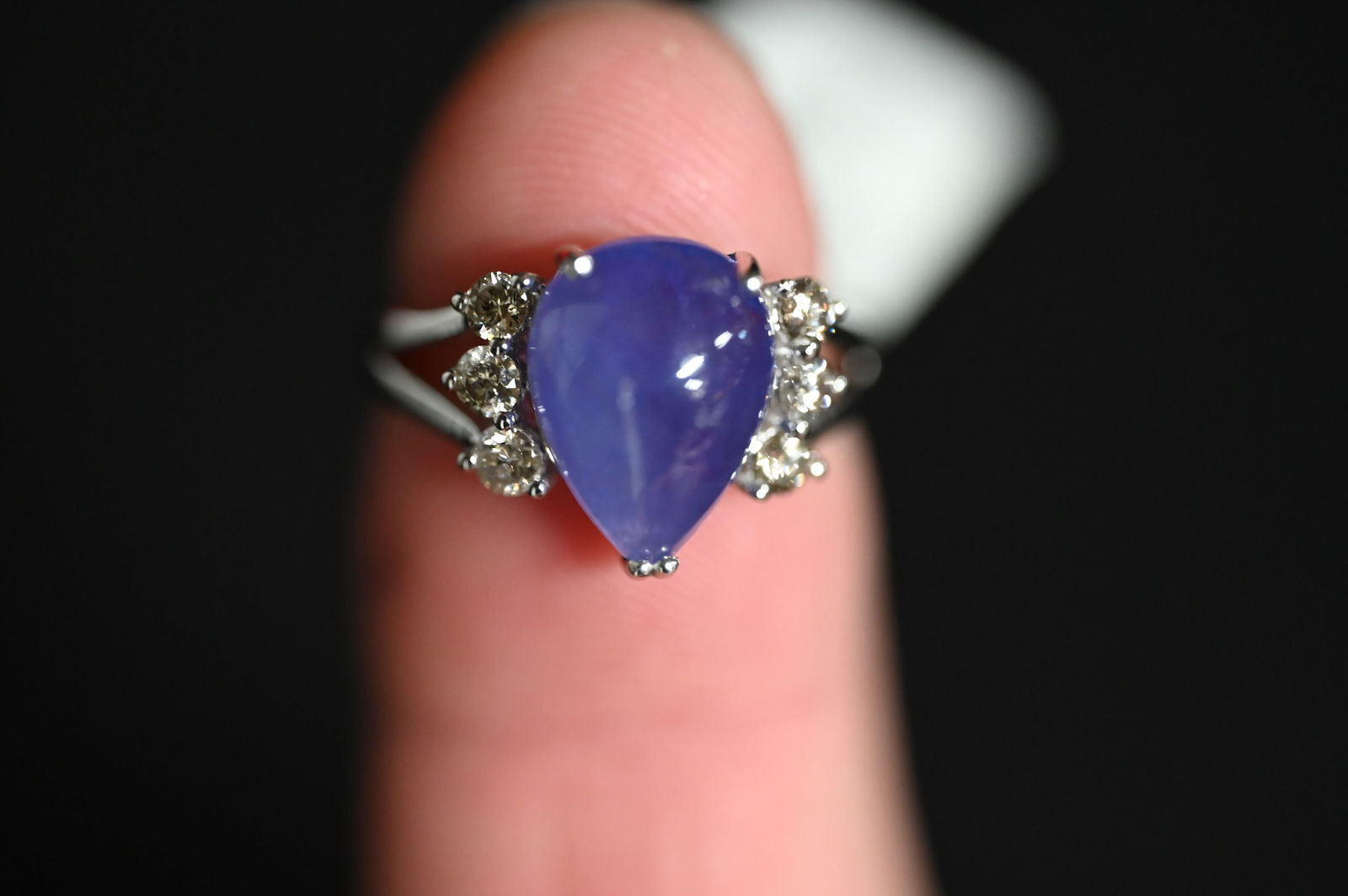 GOLD R7.17CT TANZANITE .60CTW DIA 14K WHITE  GOLD RING (1 of 6)
