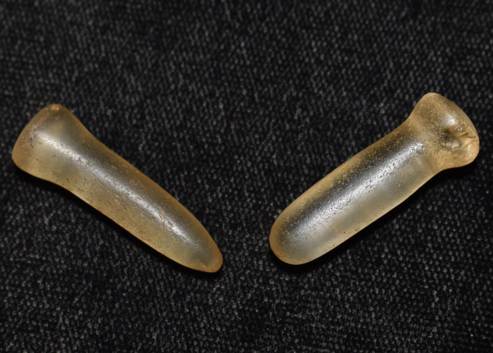 Pair of Neolithic Fused Quartz Ear Plugs found in the Sahara Desert, Africa (1 of 5)