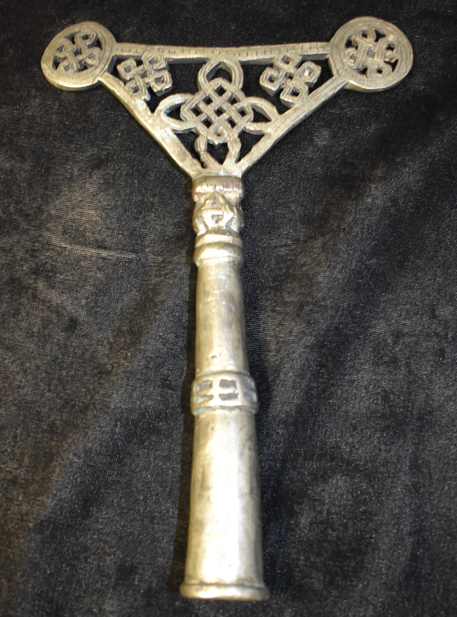 Early 1900's 8" Finely Made Ethiopian Silver processional Coptic Cross (1 of 8)