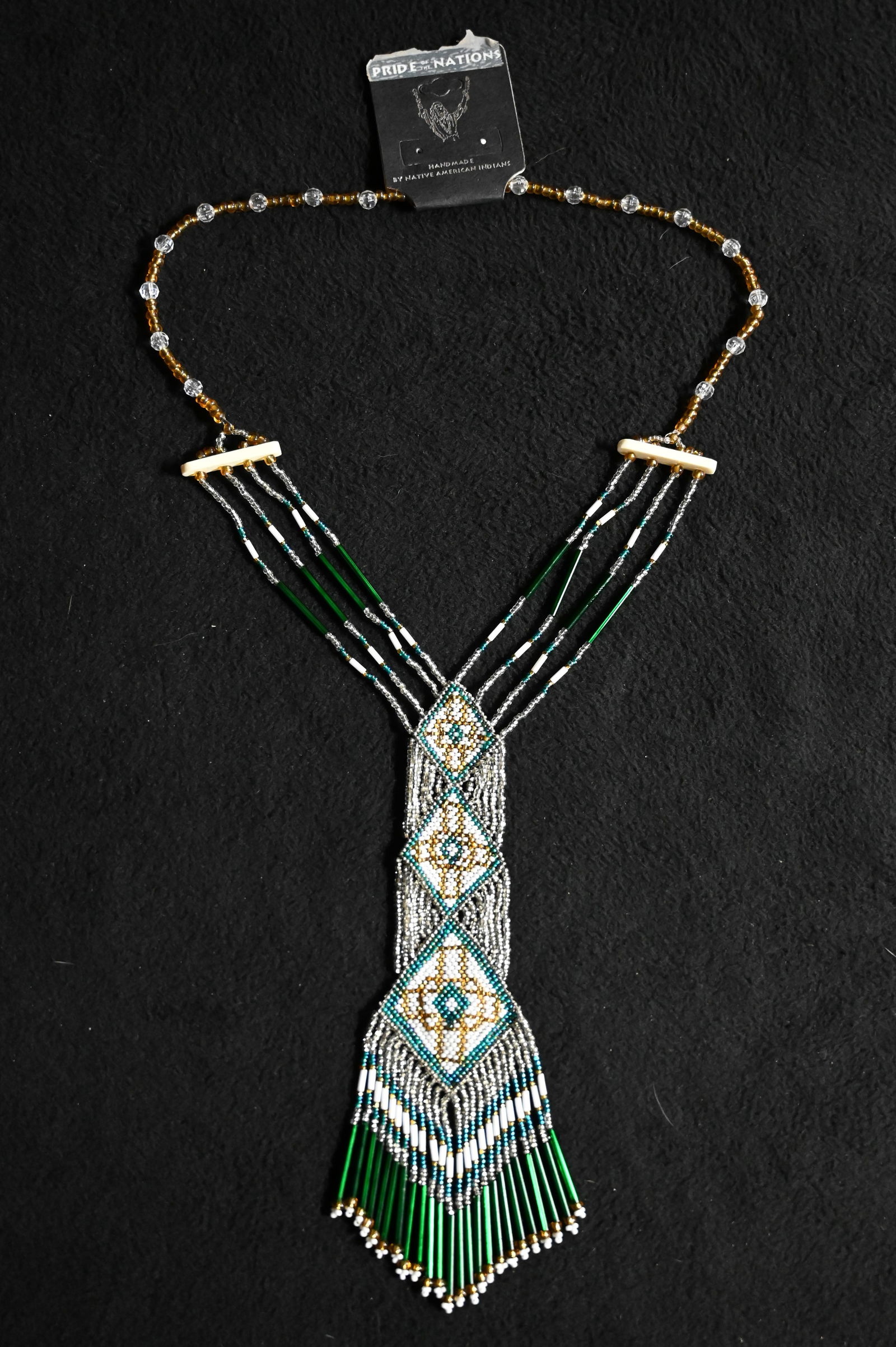 Hand Made Jewelry Beaded Necklace.  Ex: Pride of The Nations Store.  The Store represented many of (1 of 7)
