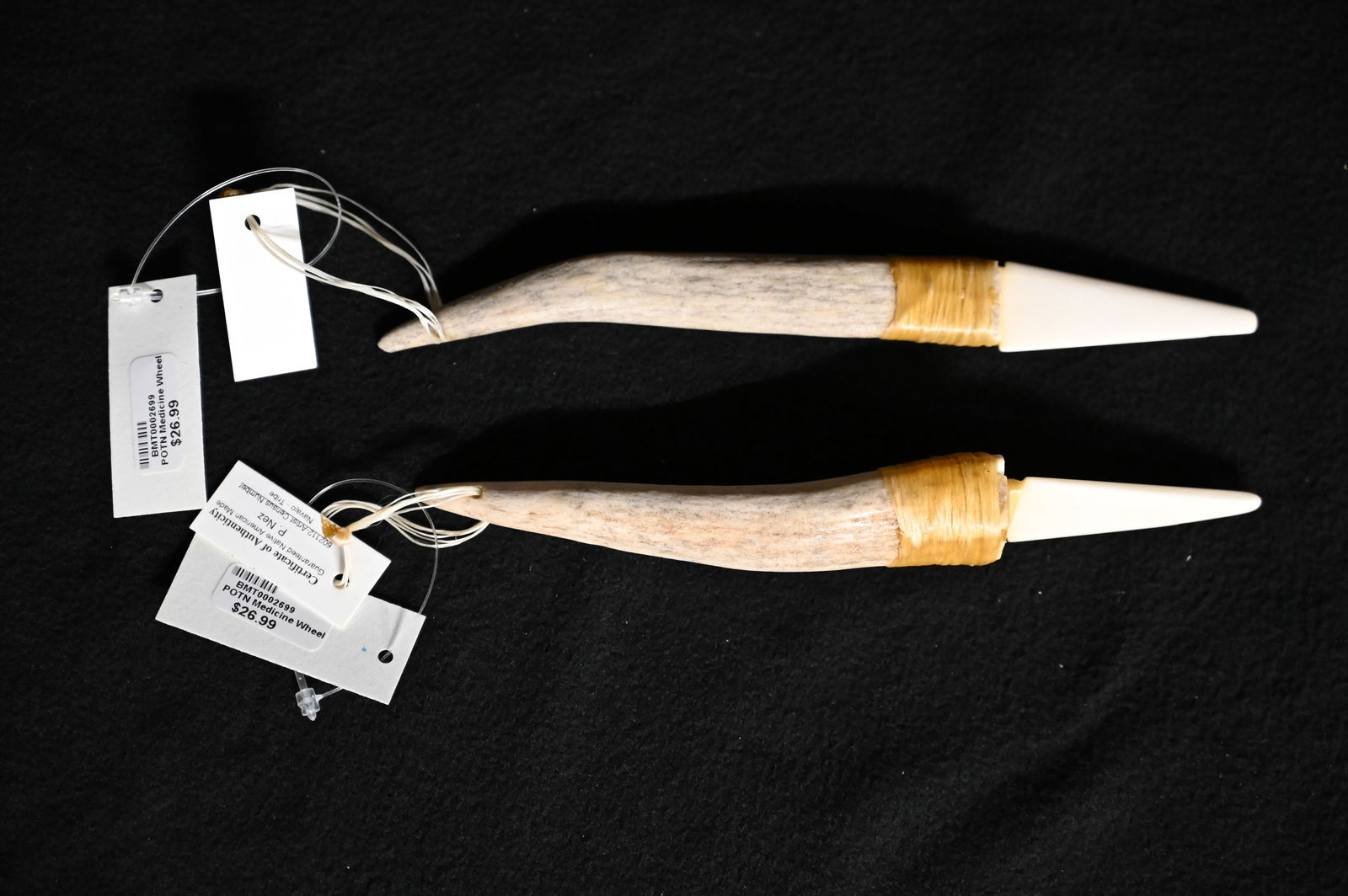 2 Replica Antler Knives made by P. Nez of the Navajo Tribe.  Ex: Pride of The Nations Store.  The (1 of 4)