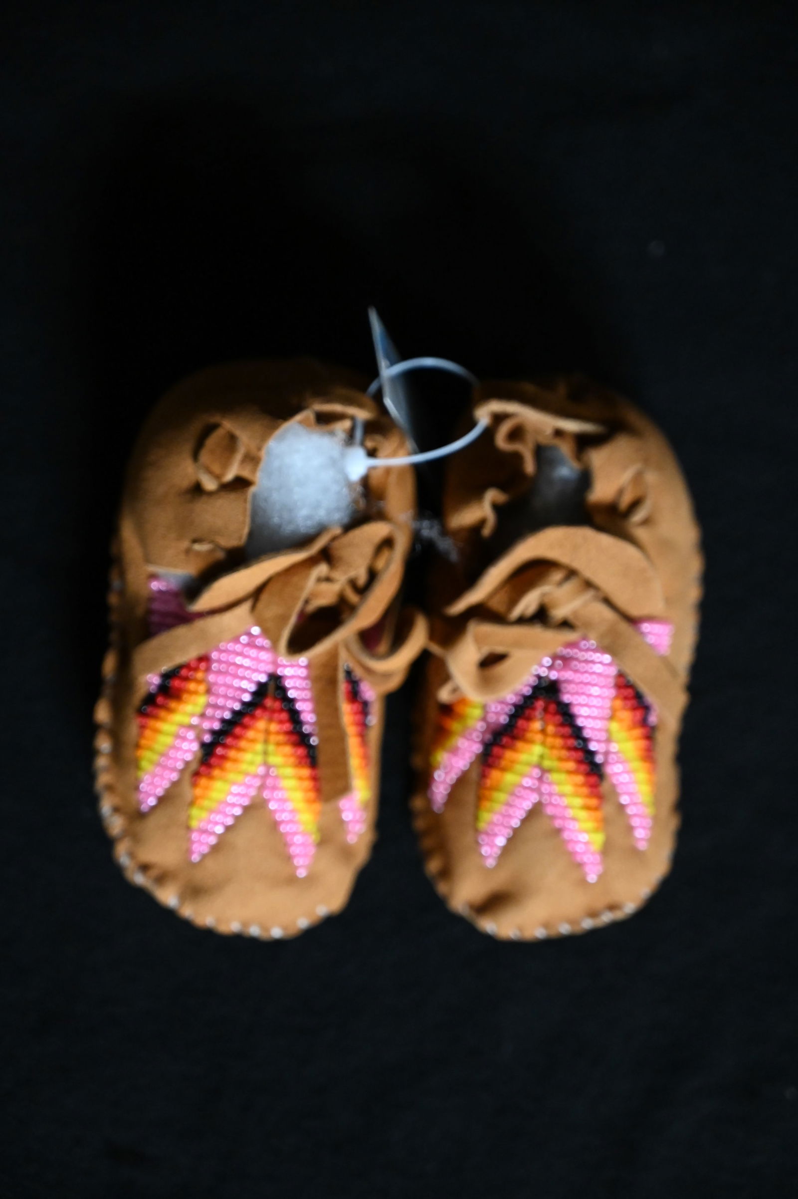 Set of Beaded Leather Baby Moccasins.   Ex: Pride of The Nations Store.  The Store represented many (1 of 4)
