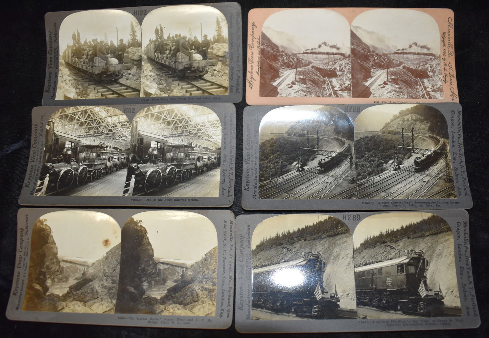 6 Railroad Stereoscope Cards circa 1900 by Keystone View Company (1 of 6)