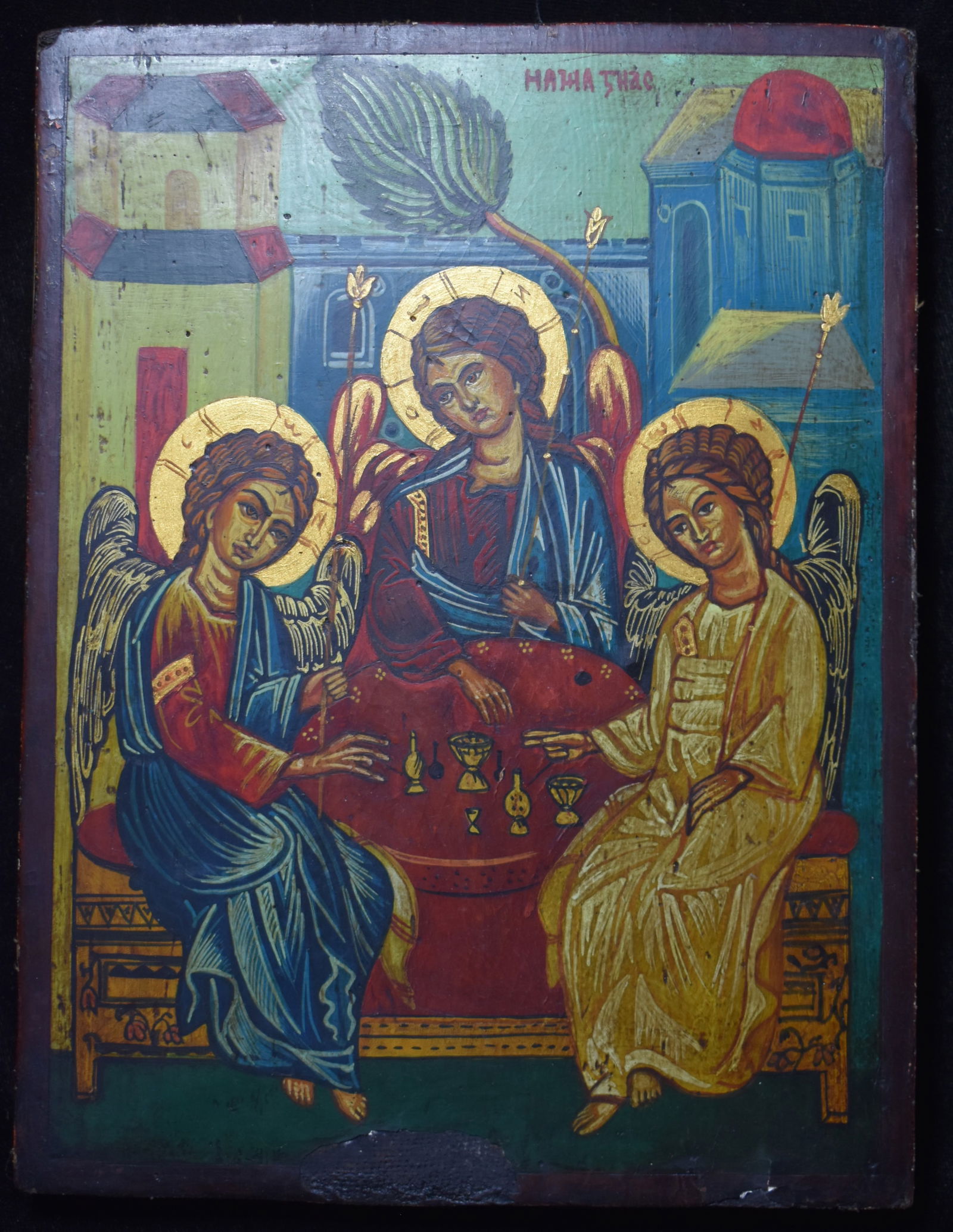 The Holy Trinity Hand Painted Icon on Wood - Ermini (1 of 5)