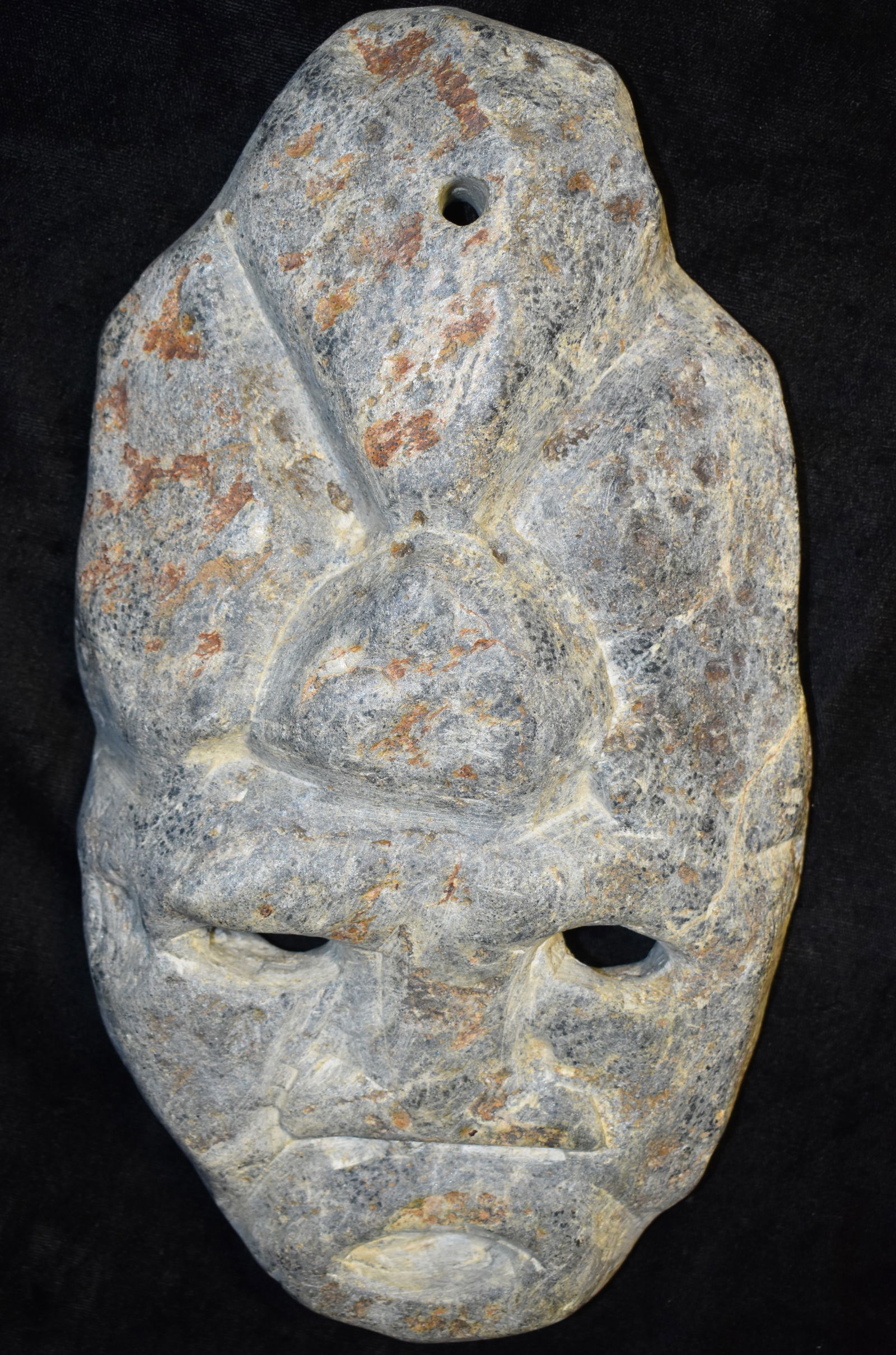 Hand Carved Stone Mask from Honduras (1 of 7)