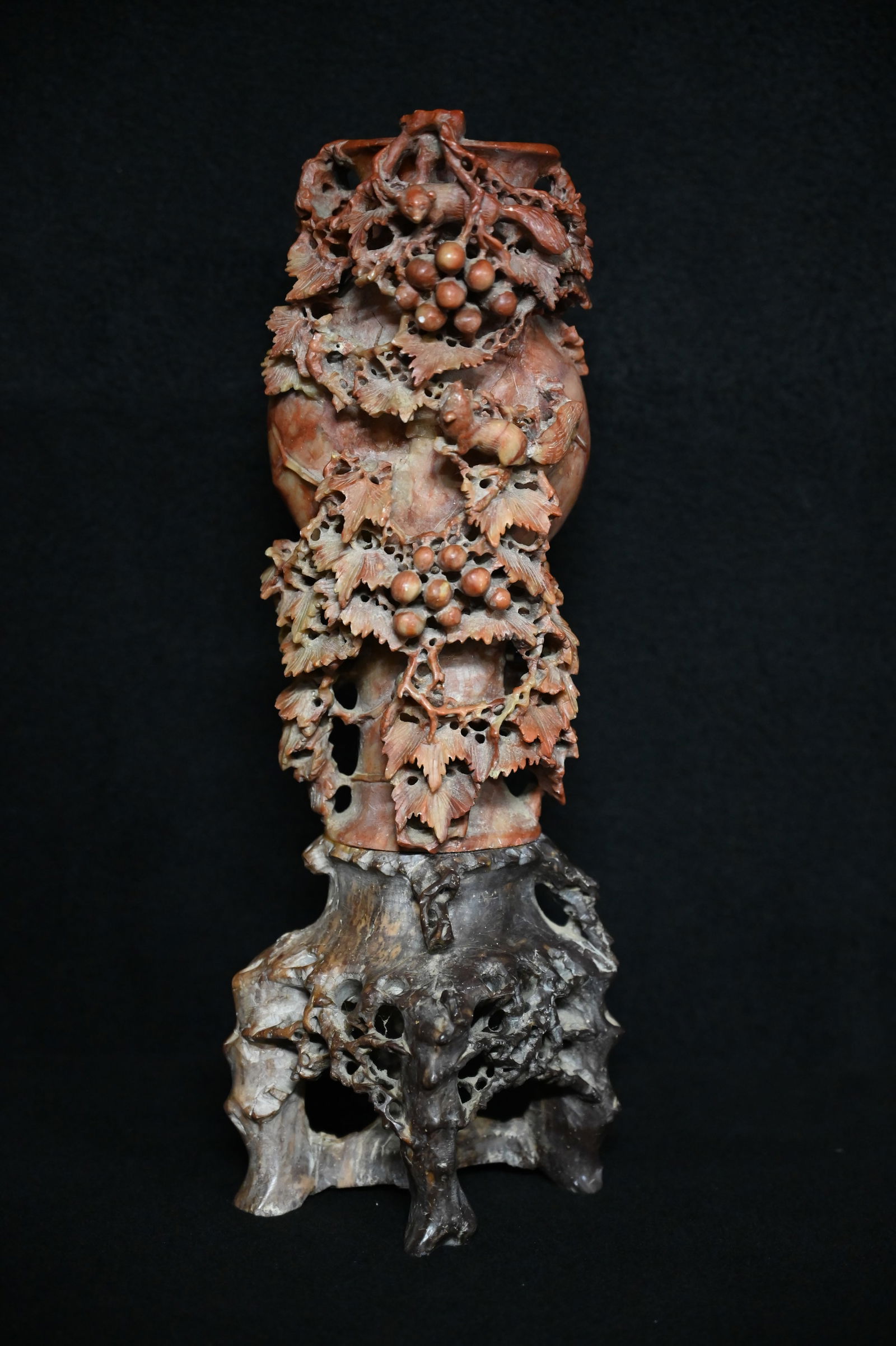 Antique Carved Soapstone Vase (1 of 7)