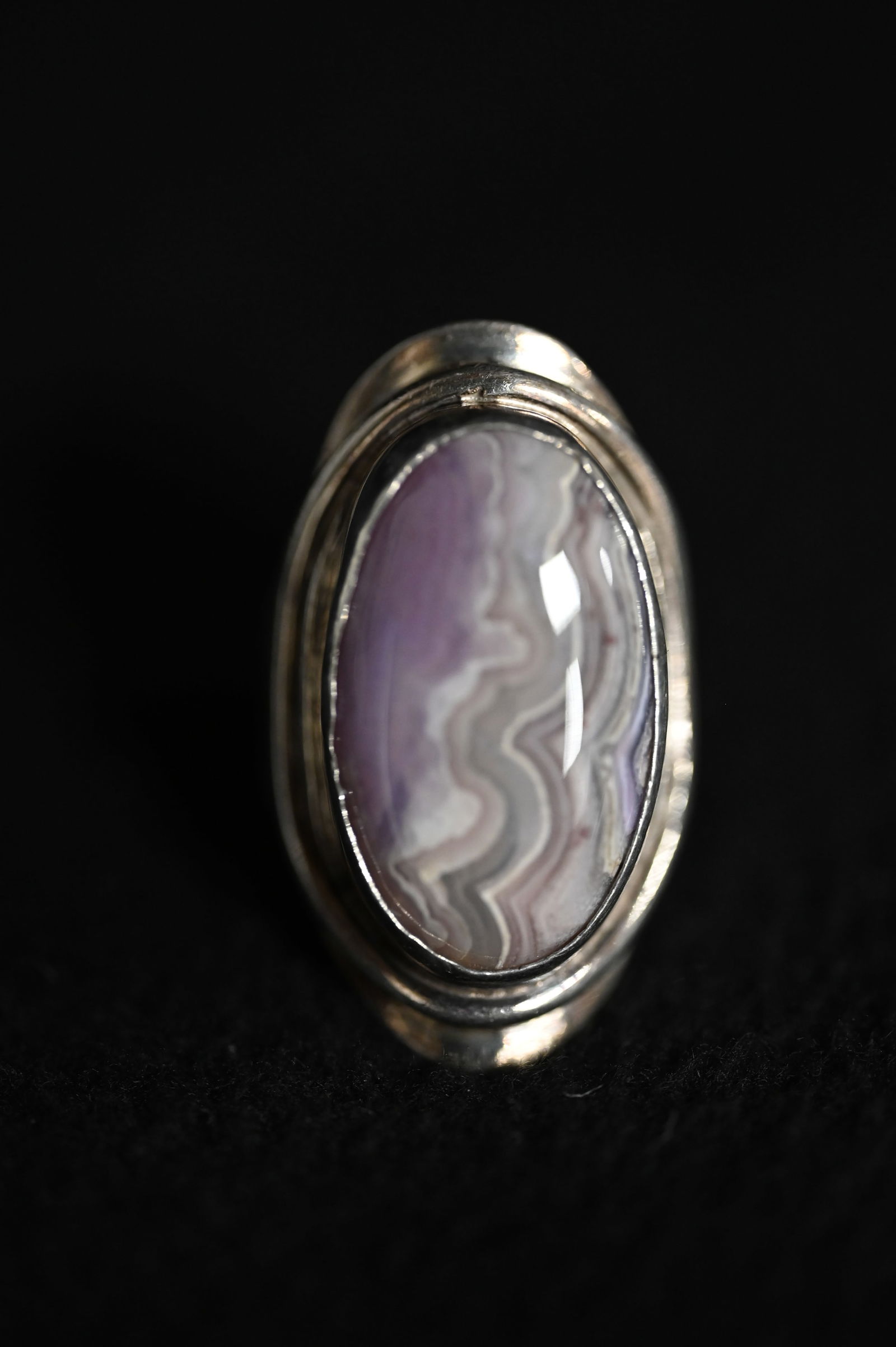Purple Lace Agate Sterling silver ring (1 of 7)