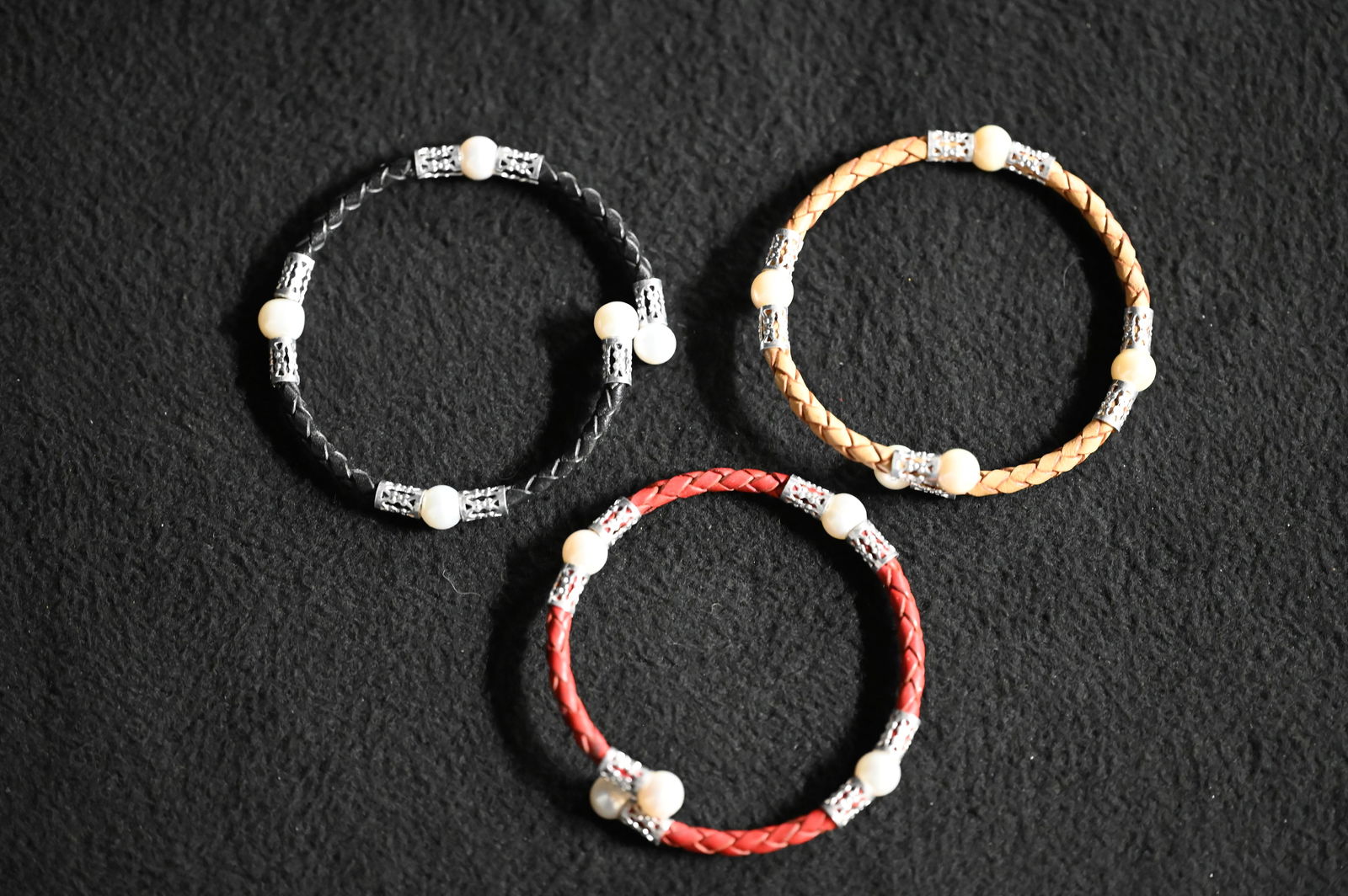 3 Leather Freshwater Pearl Bracelets By: Pearls by Sherri (1 of 4)