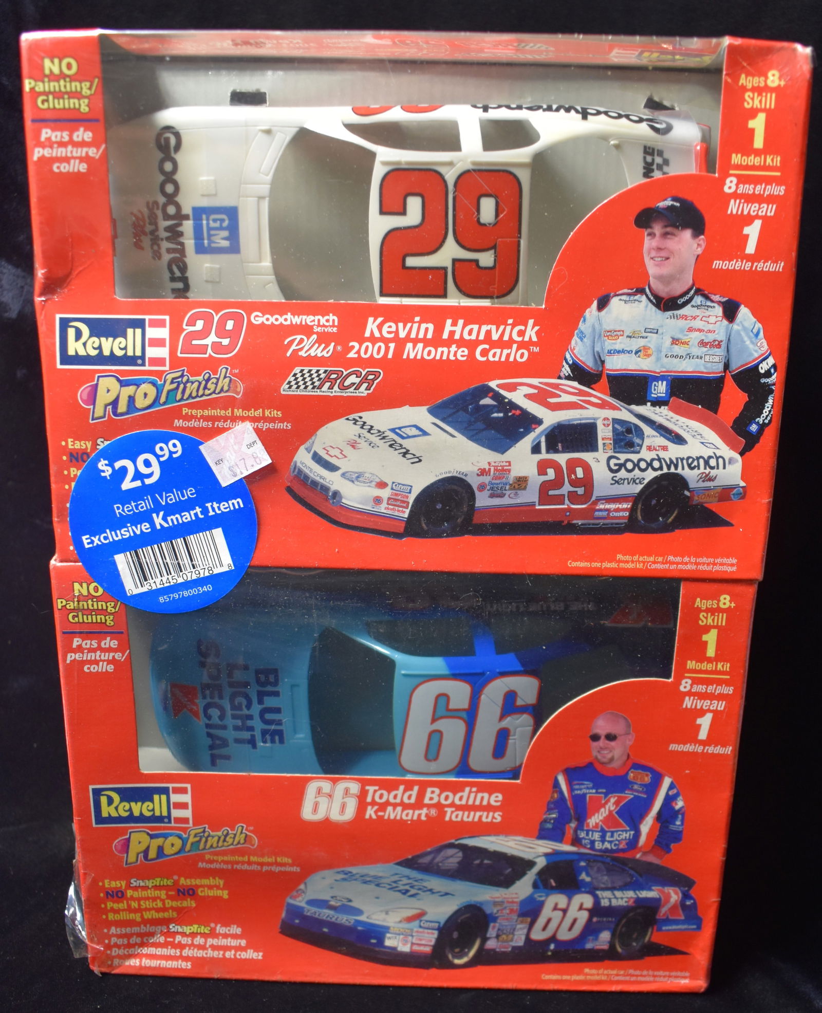 Lot Of 2 Revell NASCAR Model Kits 2001 - Kevin Harvick & Todd Bodine - NEW SEALED (1 of 4)