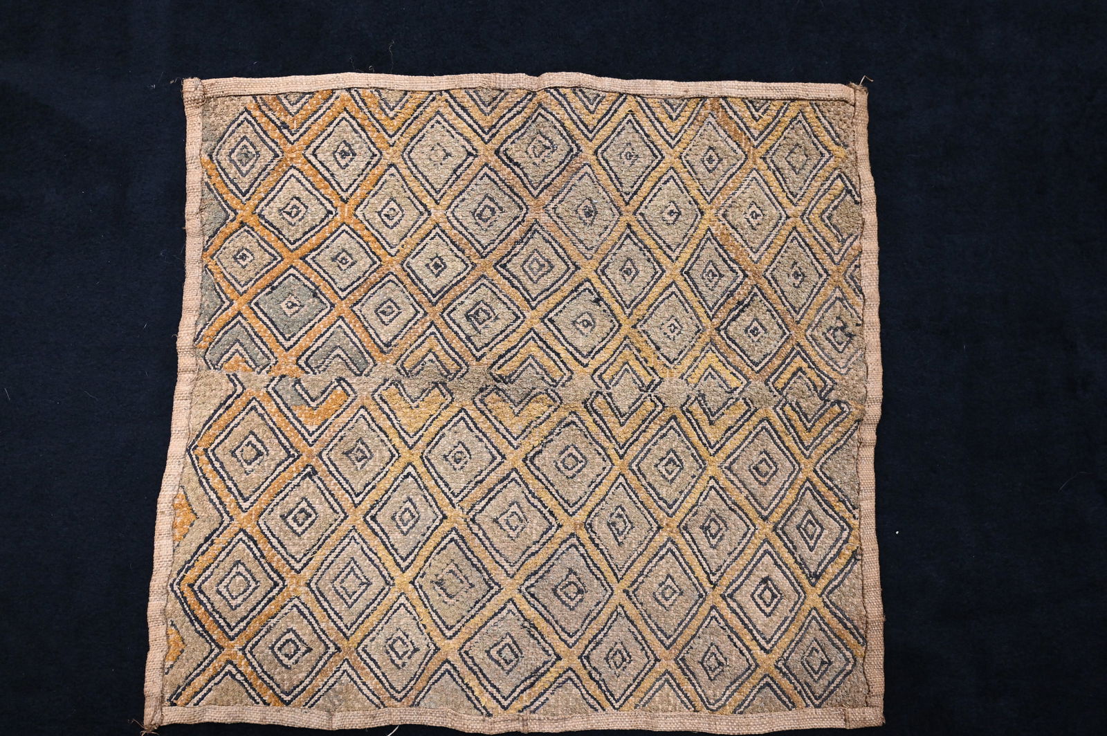 African Congo Kuba Cloth 15 1/2" x 16 1/4". (1 of 5)