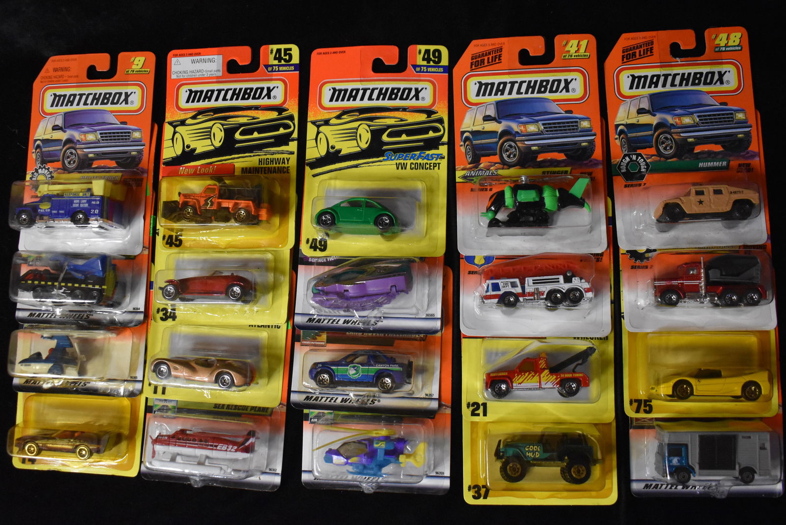 20 Vintage 1990's Matchbox & Mattel Wheels 1/24 Scale Diecast Cars: 20 Vintage 1990's Matchbox & Mattel Wheels 1/24 Scale Diecast Cars. New in their original packages.