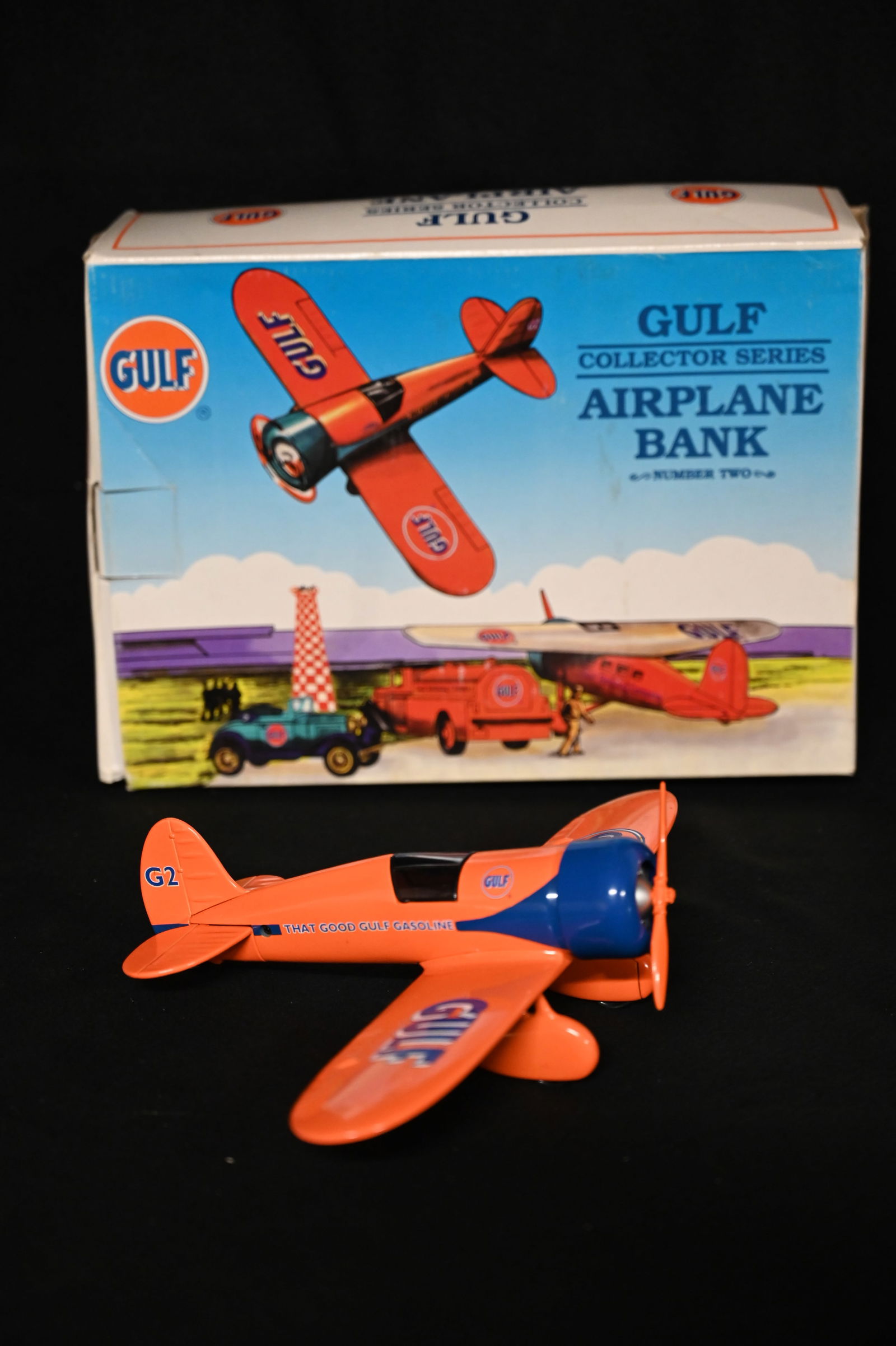 Gulf Oil Collector Series Airplane Bank Number 2.  Limited Edition Die-Cast Metal 1929 Travel Air (1 of 4)