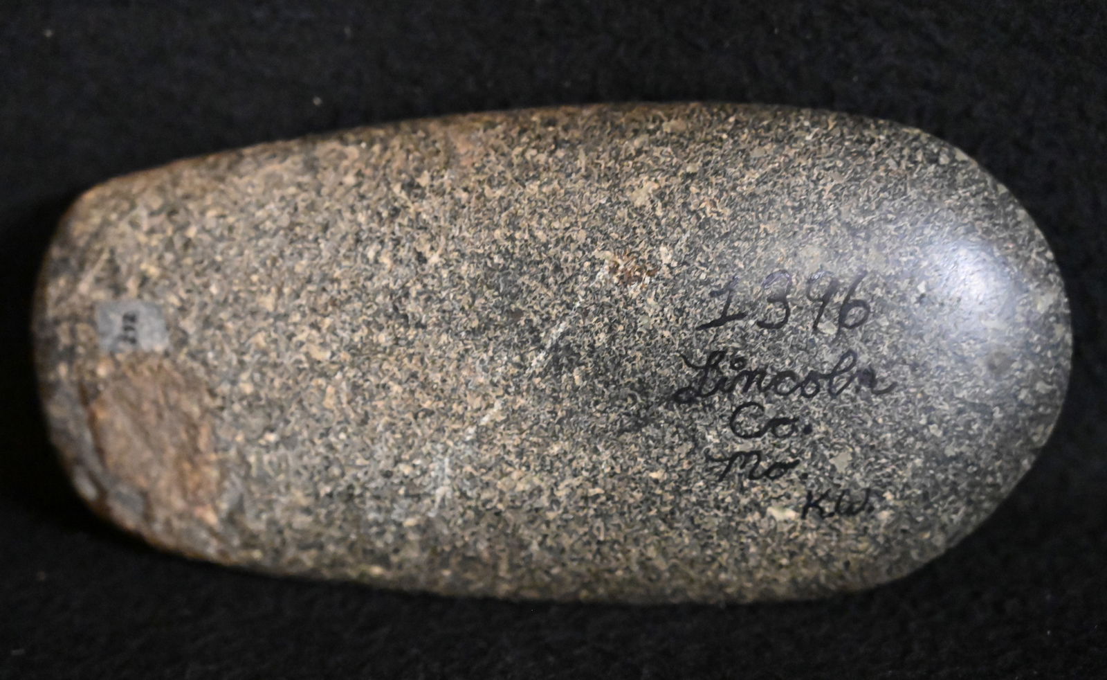 6 3/4" Granite Celt Found in Lincoln Co. Missouri.  Comes with a Roy Motley COA Ex: Randy Hudson, (1 of 9)