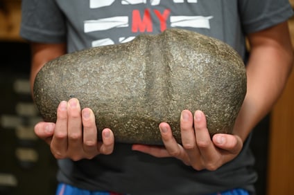 Massive 11 3/4" Granite 3/4 Groove Maul Weighs 17.4 Pounds W/ Ryan Keele COA Found in Missouri Ex: