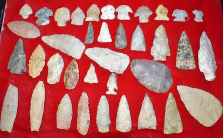 Frame of 36 Arrowheads found in Delores County, Colorado