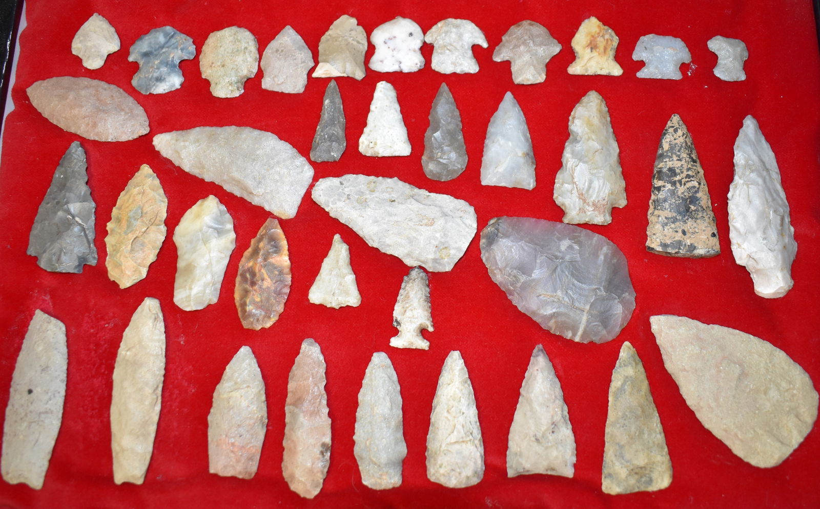 Frame of 36 Arrowheads found in Delores County, Colorado (1 of 8)