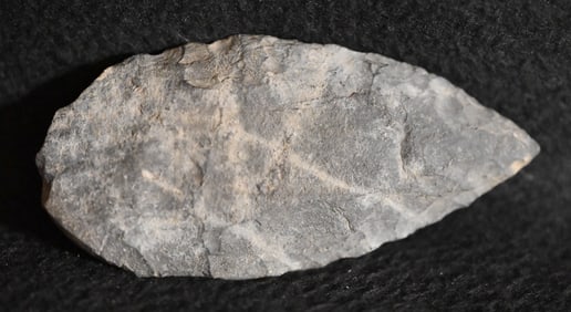 4 7/16" Rhyolite Woodland Blade Found in Southeast Iowa.  Ex: James Vroom Collection.