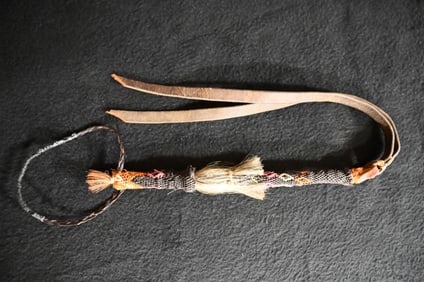 Beaded Horsehair Quirt Deer Lodge Prison Montana 10" Handle.