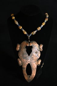 Hudson Bay Copper Trade Cross Necklace Kissing Otters.