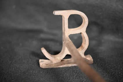 Cattle Branding Iron Stamps JB.  Circa 1800's Blacksmith made and used during the times of no fences