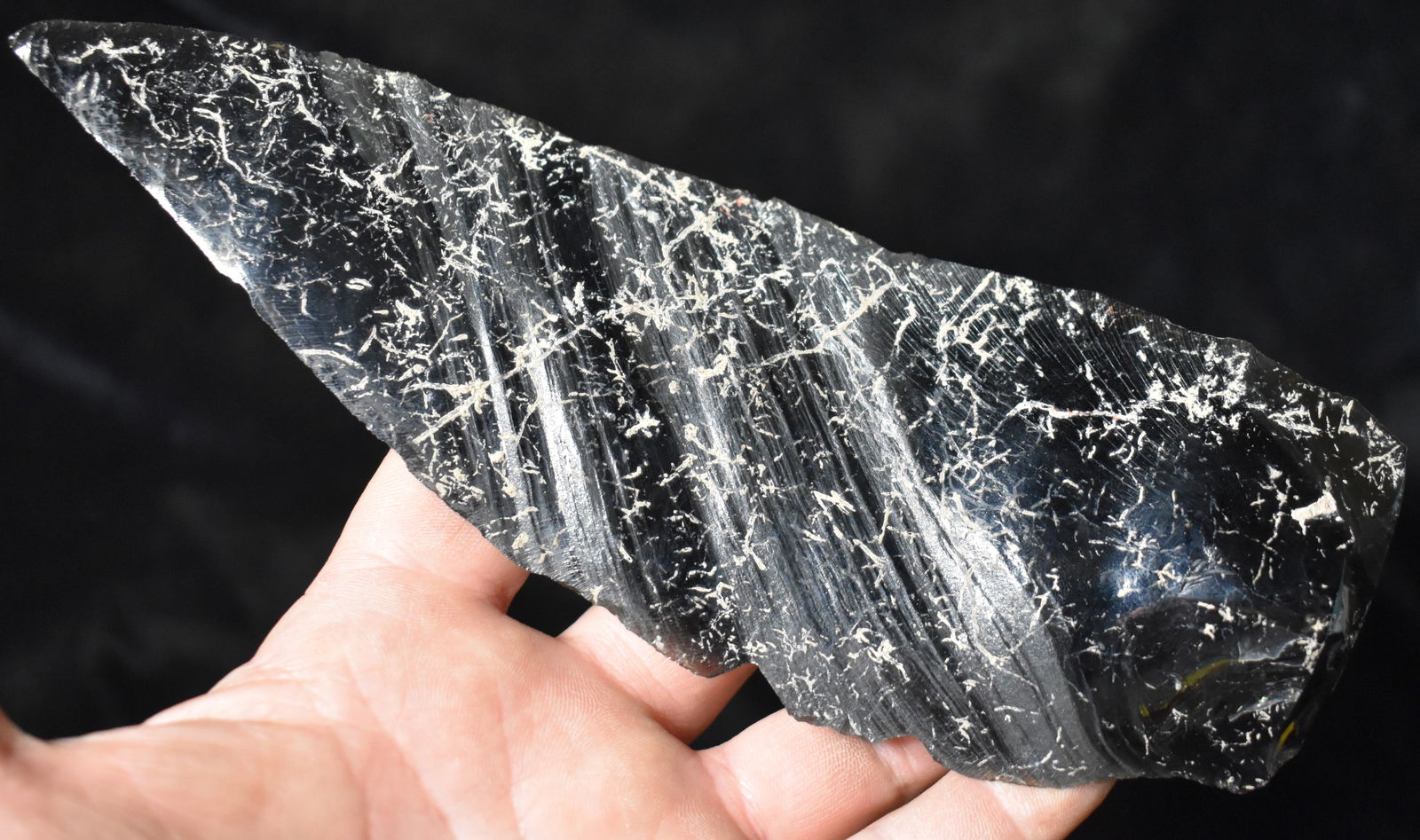 LARGE 8 1/2" Pre-Columbian Obsidian Cache Blade - circa 2-3k yrs old (1 of 7)