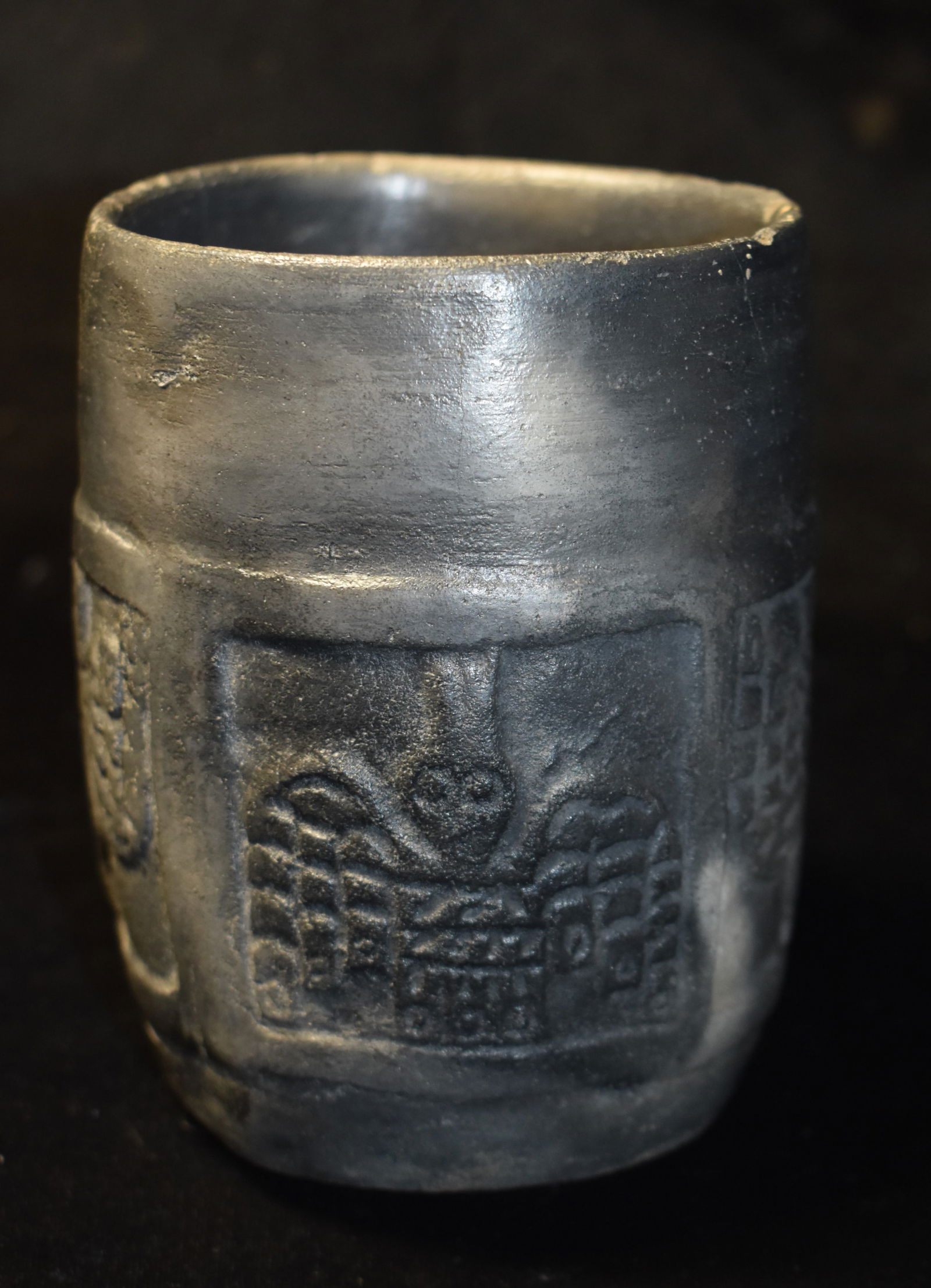 Pre-Columbian Pre-Incan Chimu Culture Black Ceramic Pottery Cup 12th-15th Ce (1 of 11)