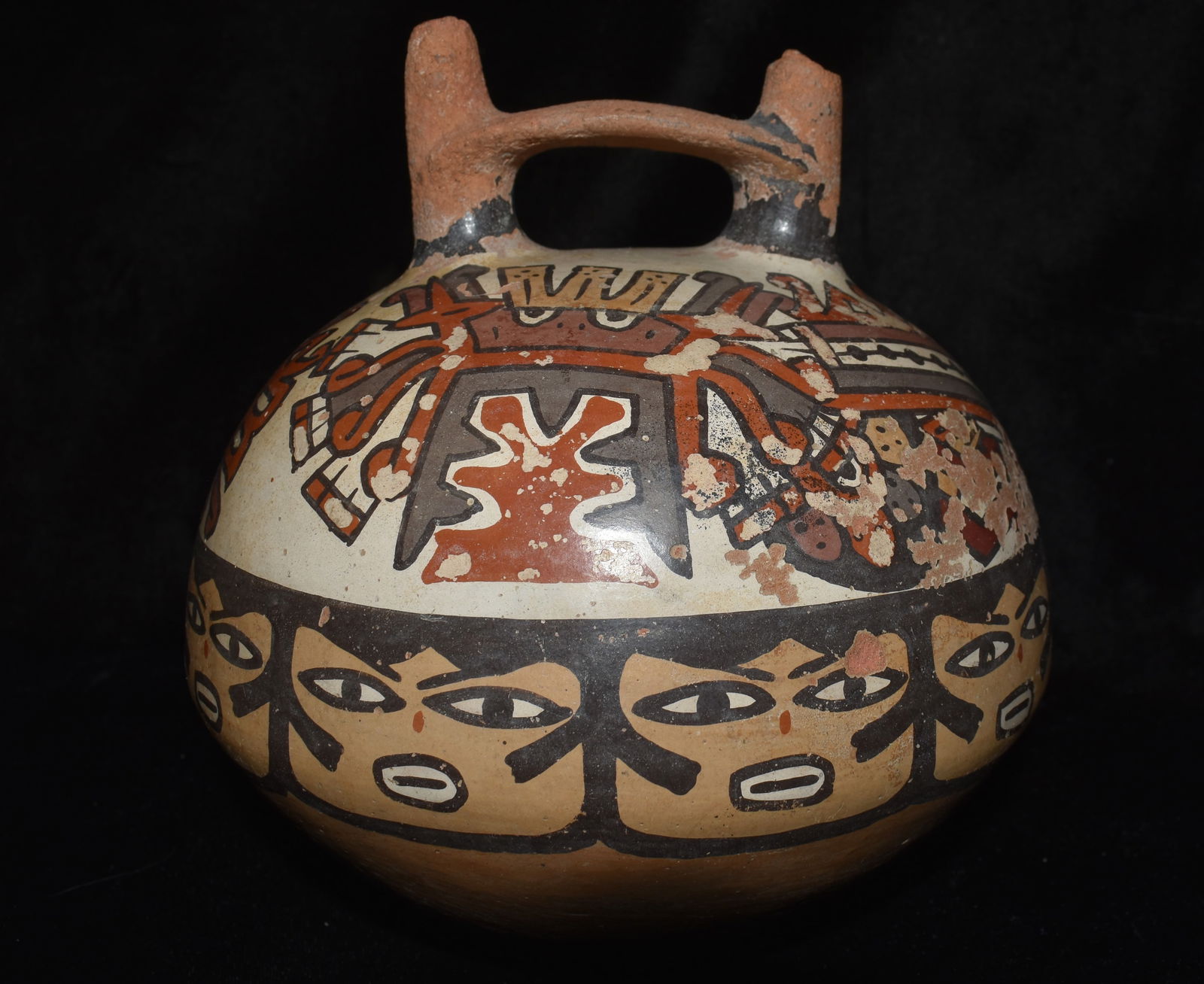 Pre-Columbian Painted Nazca Stirrup Vessel - 100 BC to 800 AD (1 of 7)