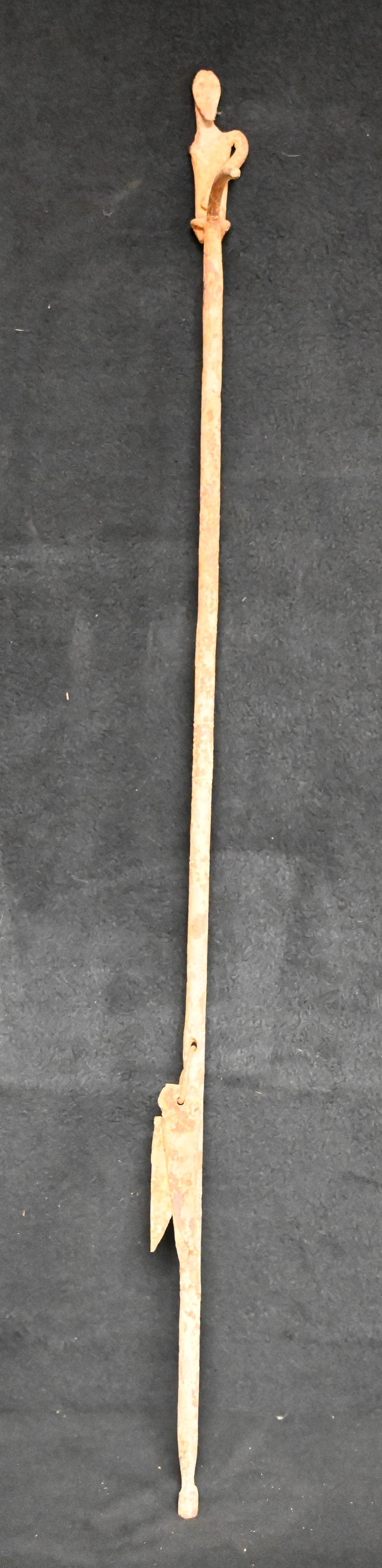 Vintage Africa Metal Fish Spear with Replacement Tips 34 5/8" Long with a very neat human figure in (1 of 6)