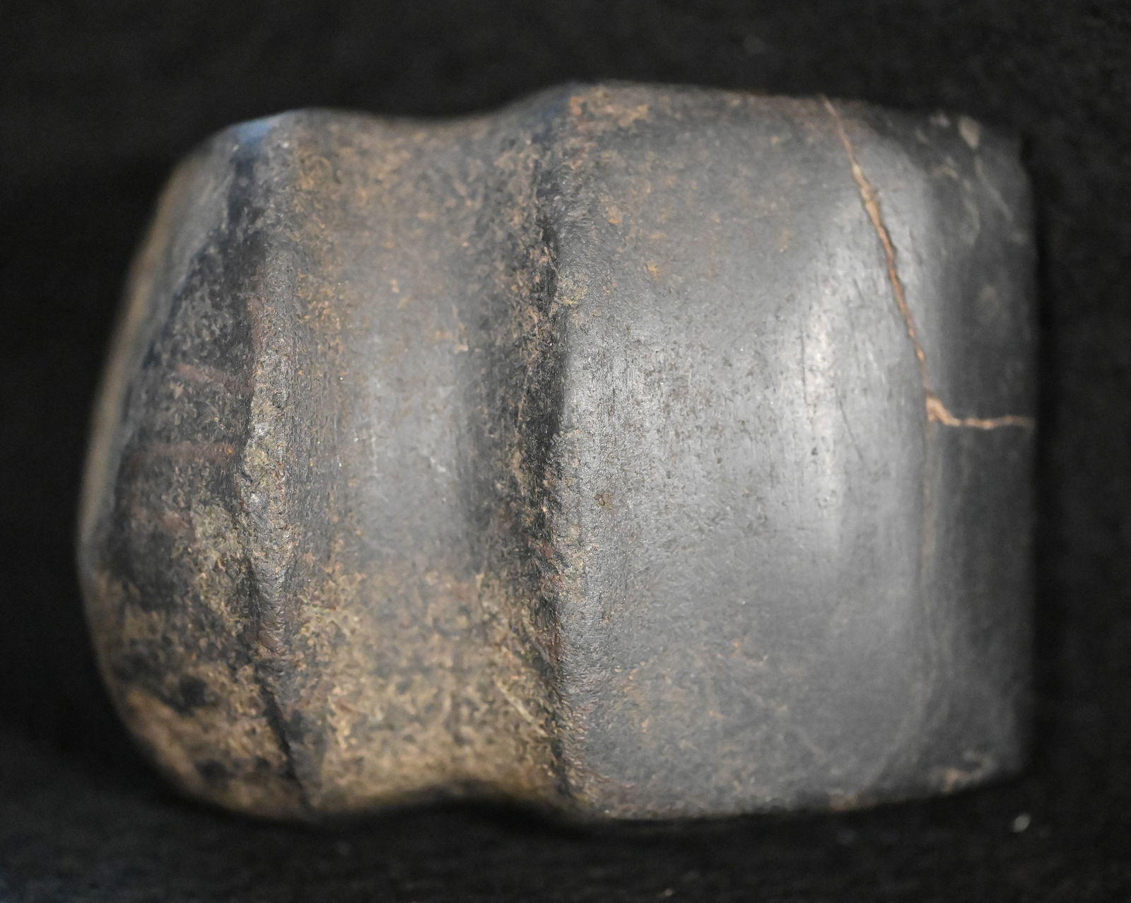 3 5/8" Full Groove Axe Made from a Black Hardstone and Found in Lincoln Co. Missouri Ex: Kyle (1 of 10)