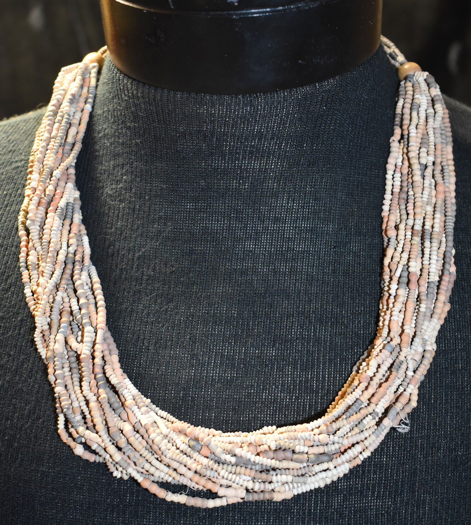 Mali Multi-Strand Tribal Clay Bead Necklace: Mali Multi-Strand Tribal Clay Bead Necklace. Mid 1900's African Jewelry. Approximately 22" Diameter. Very nice condition.